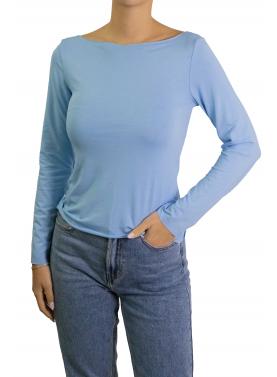 Maglia con scollo a barca tinta unita 